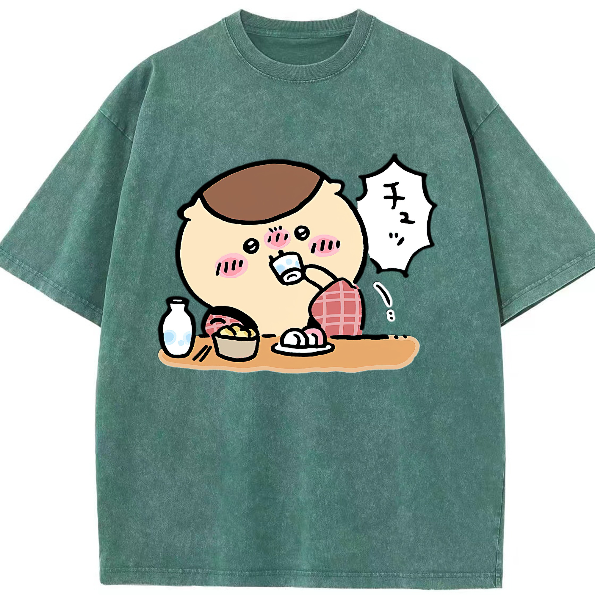 （画像用） ちいかわ くりまんじゅう Chii-kawa kuri manjū 綿100% ヴィンテージ風 半袖Tシャツ（フロントプリント）